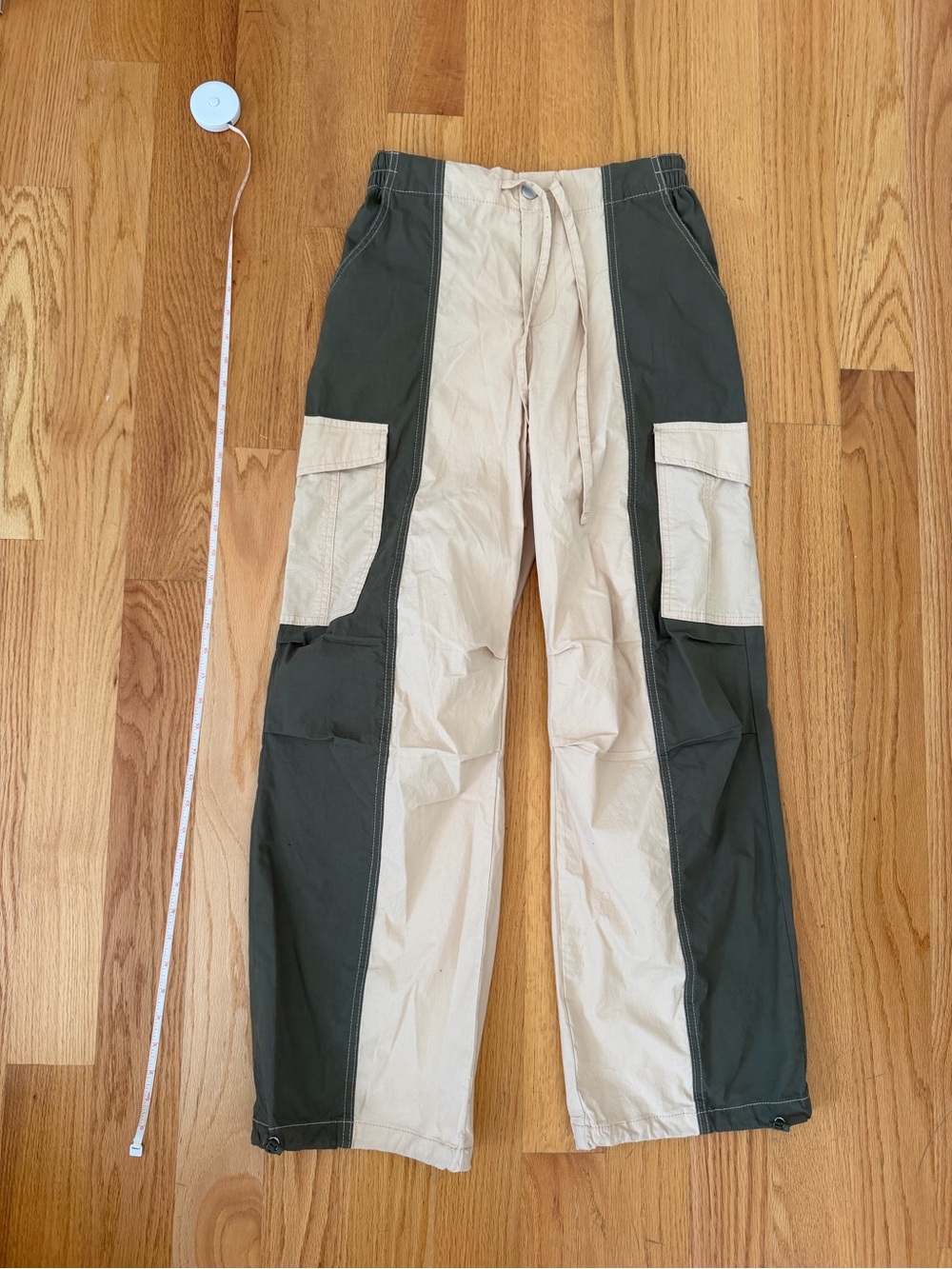 Men's Two-Tone Olive & Cream Cargo Pants
